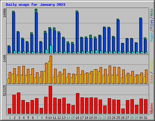 Daily usage for January 2023