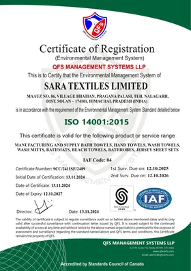 Certificate for ISO 14001:2015