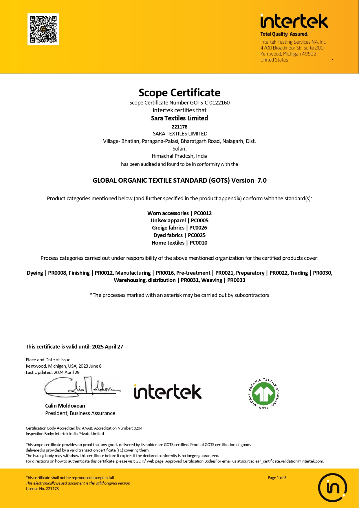 GOTS — Global Organic Textile Standard